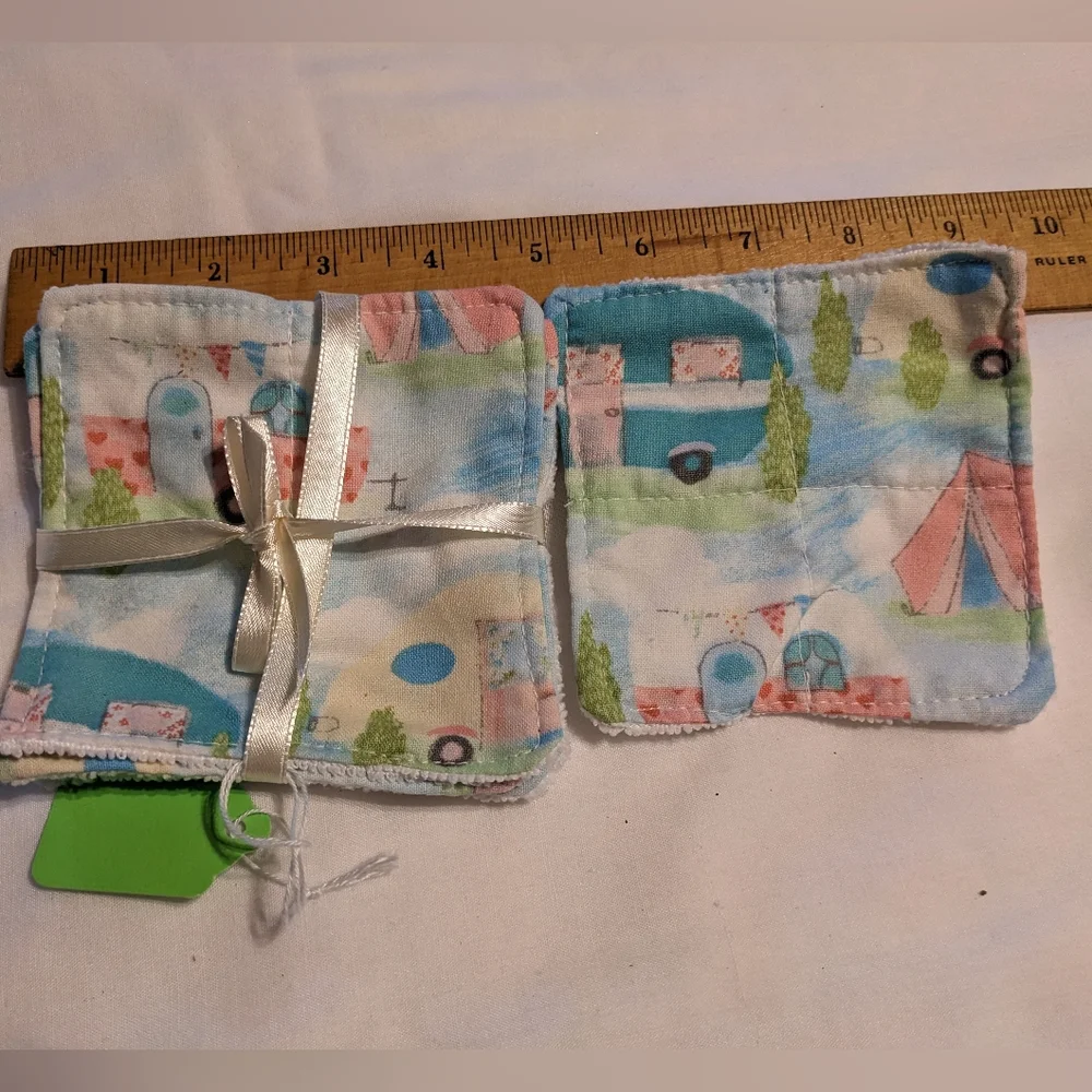 3 Microfiber Makeup Removers Handmade Hand Crafted Camper Camping